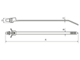 Technical drawing with dimensions of Panduit® Pan-Ty® - Wing push mount cable ties