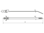 Technical drawing with dimensions of Panduit® Pan-Ty® - Wing push mount cable ties