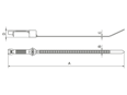 带尺寸的技术图：Panduit® Pan-Ty® - 螺栓固定型扎带 横截面 标准型