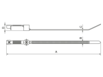 带尺寸的技术图：Panduit® Pan-Ty® - 螺栓固定型扎带 横截面 标准型