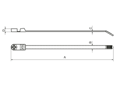 Technical drawing with dimensions of Panduit® Pan-Ty® - Stud mounted cable ties section heavy (straight tip)