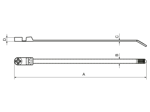 Technical drawing with dimensions of Panduit® Pan-Ty® - Stud mounted cable ties section heavy (straight tip)
