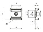 带尺寸的技术图：Panduit® Tak-Ty® - 扣环式线束固定座 基于橡胶的粘合剂装配