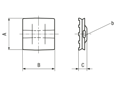 Technical drawing with dimensions of Panduit® - Epoxy applied mounts for cable ties