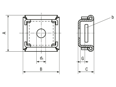 带尺寸的技术图：Panduit® Pan-Steel® - 2孔线束固定座 用于线束固定