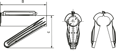 Technical drawing with dimensions of Panduit® Pan-Wrap™ - Split harness wrap setting tool