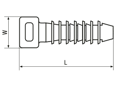 Technical drawing with dimensions of Masonry push mounts