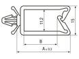 Technical drawing with dimensions of Wire holders