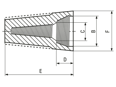 Technical drawing with dimensions of Wire connectors