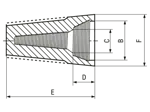 Technical drawing with dimensions of Wire connectors