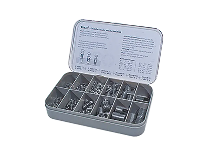Product image of Ensat® S 302 - Assortment kit self-cutting thread inserts with cutting slot, for light metals, thermoplastics and thermoset plastics