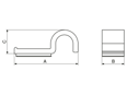Technical drawing with dimensions of Panduit® - Adhesive backed single pad cord clips