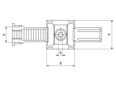 Technical drawing with dimensions of Panduit® - Adjustable and releasable clamps