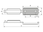 Technical drawing with dimensions of Panduit® - Latching flat cable mounts to glue
