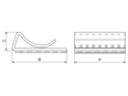 Technical drawing with dimensions of Panduit® - Adhesive latching flat cable mounts