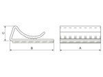 Technical drawing with dimensions of Panduit® - Adhesive latching flat cable mounts
