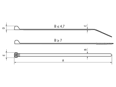 Technical drawing with dimensions of Panduit® Pan-Ty® - Cable ties