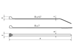 Technical drawing with dimensions of Panduit® Pan-Ty® - Cable ties