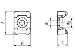 带尺寸的技术图：Panduit® - 线缆扎带固定座