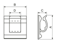 Technical drawing with dimensions of Panduit® - Adhesive backed cord clips