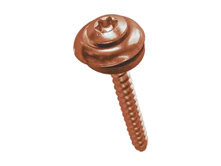 Product image of Hexalobular (6 Lobe) socket oval countersunk head building screws with slot, assembled with finishing washer and sealing ring