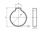 带尺寸的技术图：MIKALOR A10R - 单耳夹 用于低压