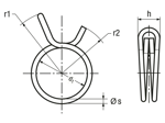 Technical drawing with dimensions of MIKALOR AAL - Wire clips for low pressure