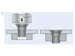 Assembly illustration for PEM® FHS - Self-clinching threaded studs with UNC thread, for metallic materials