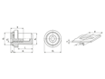 带尺寸的技术图：PEM® BS - 压铆螺母 封闭，用于金属材质