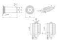 Technical drawing with dimensions of PEM® TPS - Self-clinching pilot pins with chamfer for metallic materials