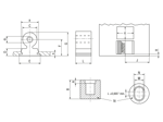 Technical drawing with dimensions of PEM® R'ANGLE® RAS - Self-clinching right-angle fasteners with UNC thread, for metallic materials