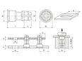 带尺寸的技术图：PEM® SNAP-TOP® SSC - 间隔柱 用于金属材质