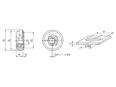 Technical drawing with dimensions of PEM® AS - Self-clinching nuts floating, for metallic materials
