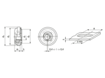 Technical drawing with dimensions of PEM® AS - Self-clinching nuts floating, for metallic materials