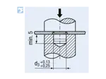 Assembly illustration for PEM® PL - Self-clinching lock nuts for metallic materials