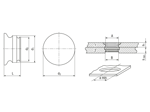 Technical drawing with dimensions of PEM® SpotFast® SF - Self-clinching fasteners for metallic materials