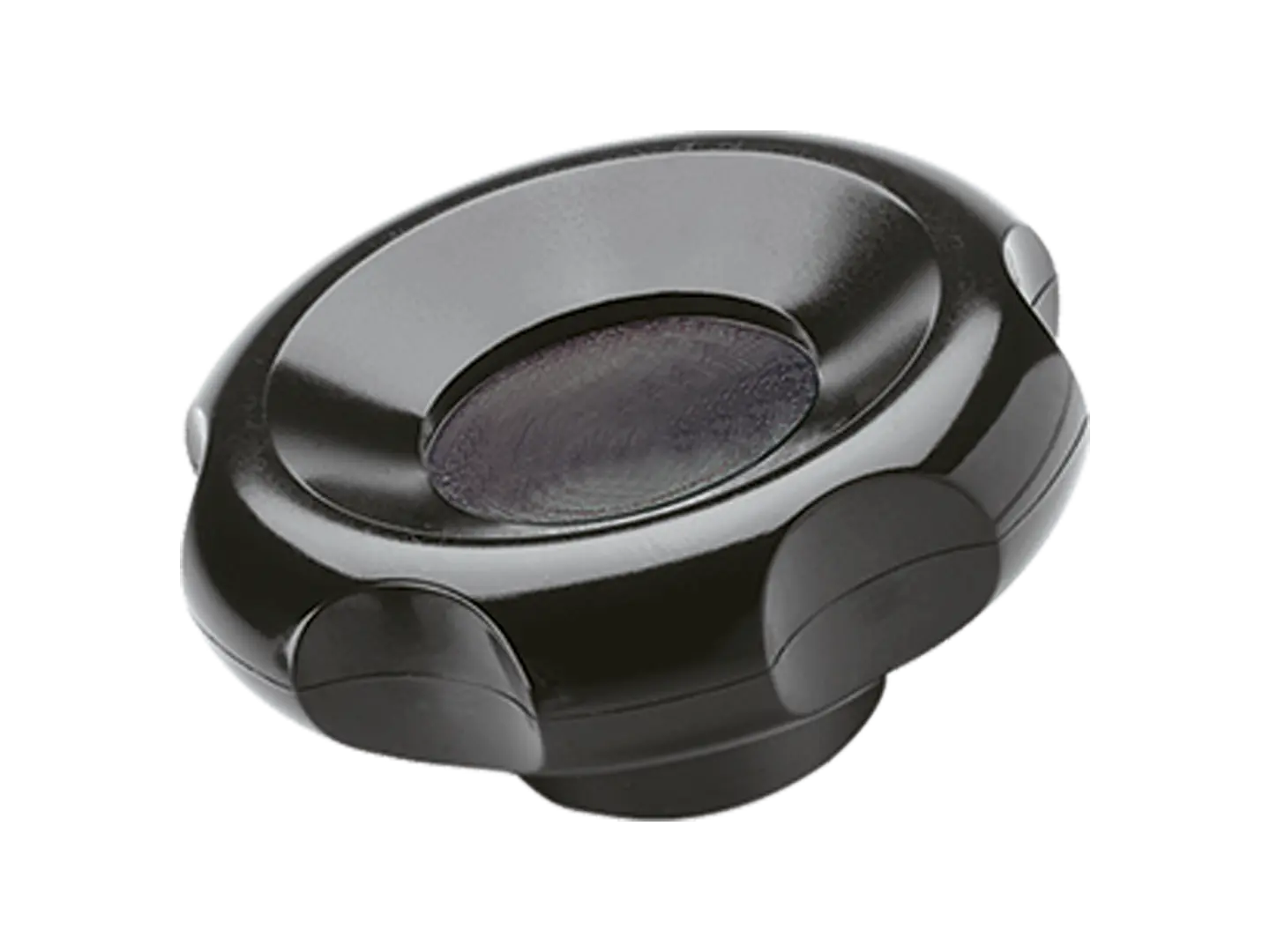 BN 20667 | Lobe knobs with metal boss black-oxide steel boss, undrilled