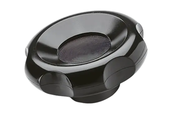 BN 20667 | Lobe knobs with metal boss black-oxide steel boss, undrilled
