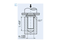 Assembly illustration for PEM® BS - Self-clinching nuts closed type, with UNC thread, for metallic materials
