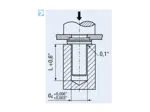 Assembly illustration for PEM® BS - Self-clinching nuts closed type, with UNC thread, for metallic materials