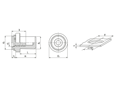 Technical drawing with dimensions of PEM® BS - Self-clinching nuts closed type, with UNC thread, for metallic materials