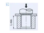 Assembly illustration for PEM® BSO - Self-clinching threaded standoffs closed type, with UNC thread, for metallic materials
