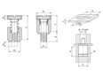 Technical drawing with dimensions of PEM® PFC2 - Self-clinching captive panel screws with slotted head, for metallic materials