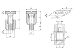 Technical drawing with dimensions of PEM® PFC2 - Self-clinching captive panel screws with slotted head, for metallic materials