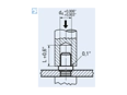 Assembly illustration for PEM® B - Self-clinching nuts closed type, with UNC thread, for metallic materials