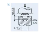 Assembly illustration for PEM® PEMFLEX® LK - Self-clinching lock nuts for metallic materials