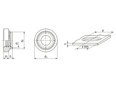 带尺寸的技术图：PEM® SMPS - 微型压铆螺母 用于金属材质