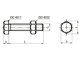 带尺寸的技术图：CLEFF - SB螺栓组合 全螺纹 用于非预紧螺栓连接