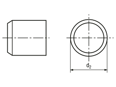 Technical drawing with dimensions of Toproc® - Repair taps