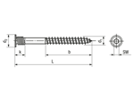 Technical drawing with dimensions of Toproc® Topfix-H - Hex socket spacer screws